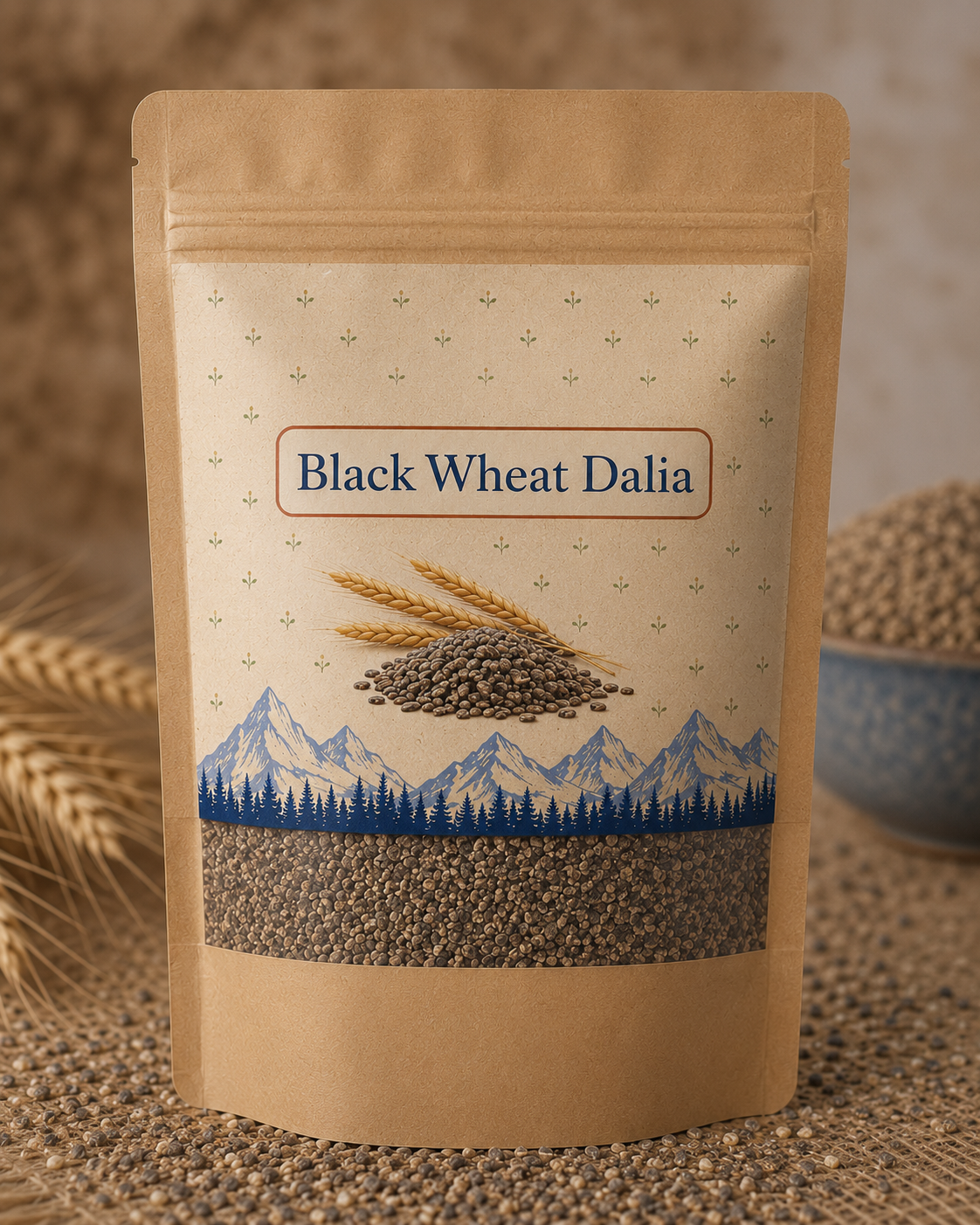 Himalayan Black Wheat Daliya Anthocyanin-Rich Supergrain
