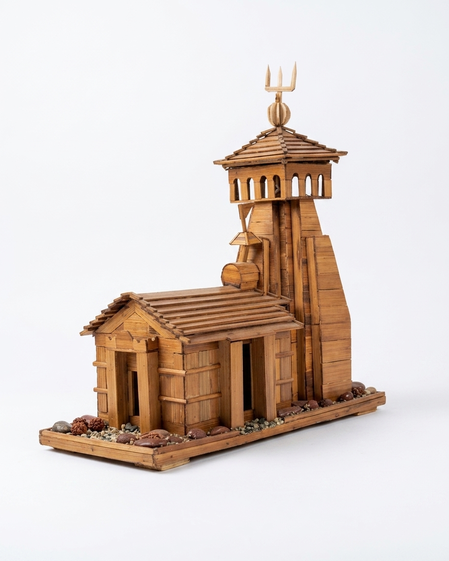 Kedarnath Temple bamboo craft by Vijay Mehra
