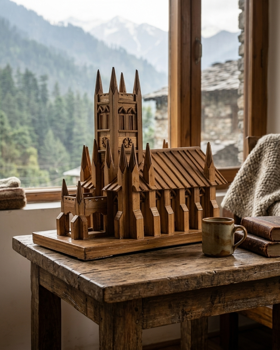 Christ Church Shimla bamboo craft side view