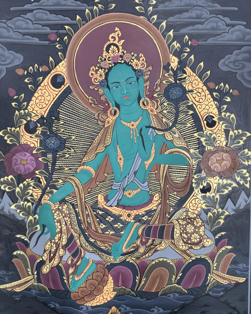 Green Tara Thangka Painting