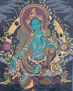 Green Tara Thangka Painting