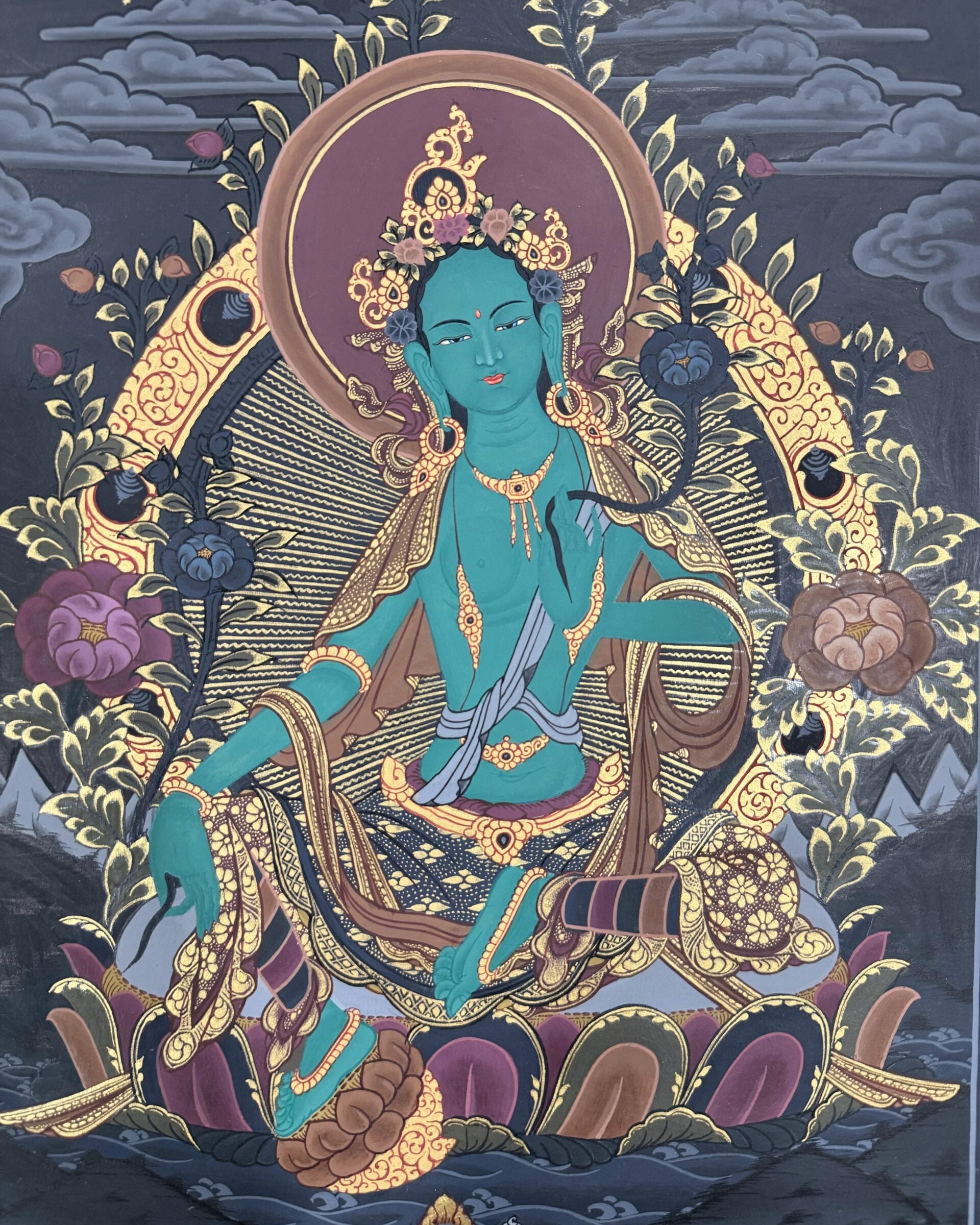 Green Tara Thangka Painting