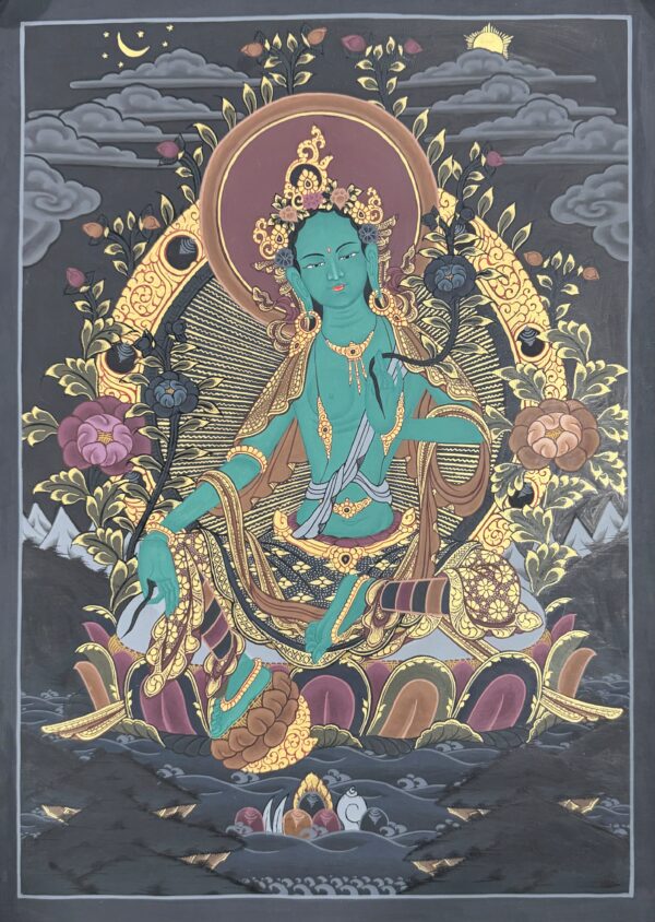 Green Tara Thangka Painting