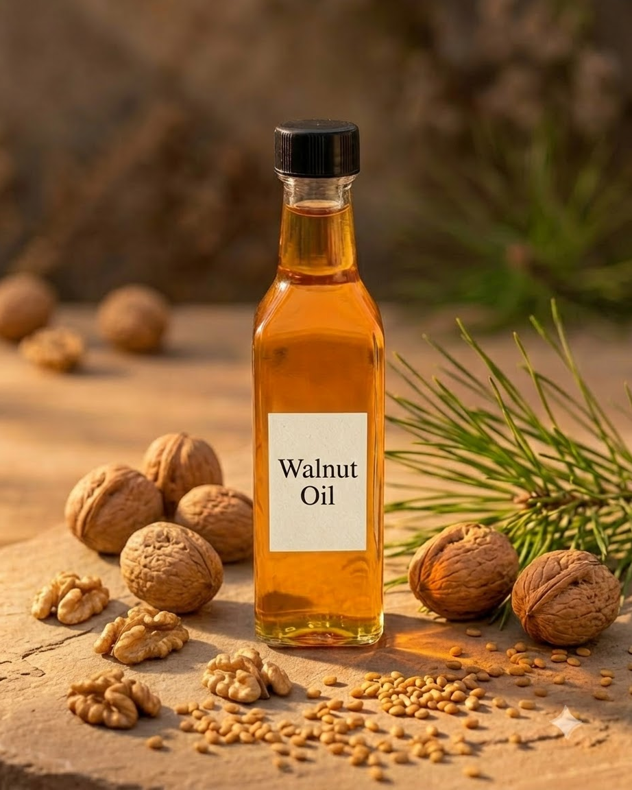 Natural walnut oil from Upper Shimla, Himachal Pradesh – for face and body moisturising