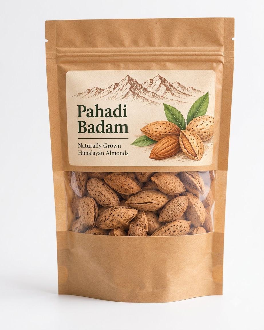 Pahadi badam 500 g – in-shell Himachali almonds – Himflavours