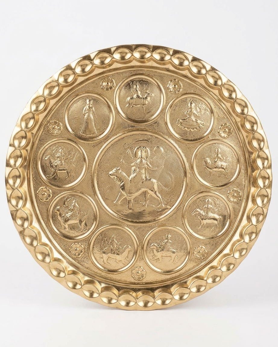 Chamba Thaal – Handcrafted Embossed Brass Art Plate