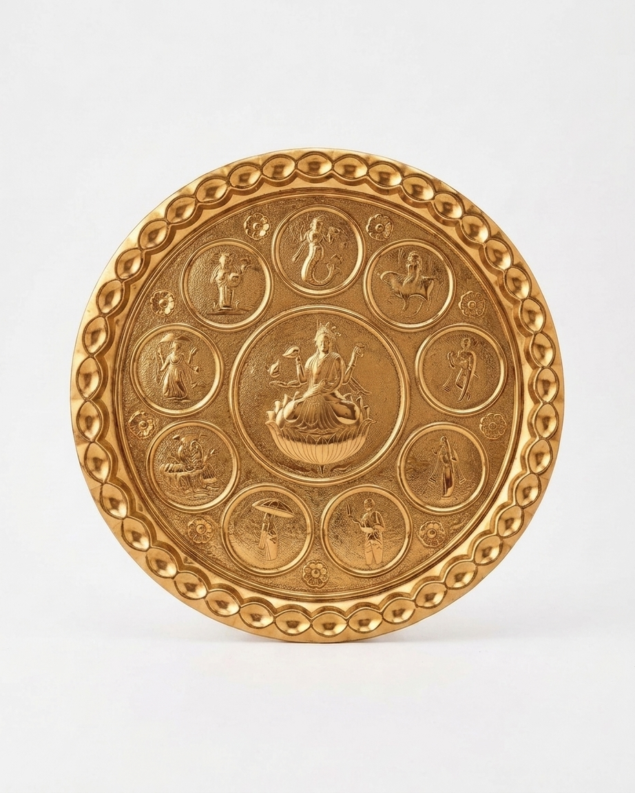 Chamba Thaal – Handcrafted Embossed Brass Art Plate