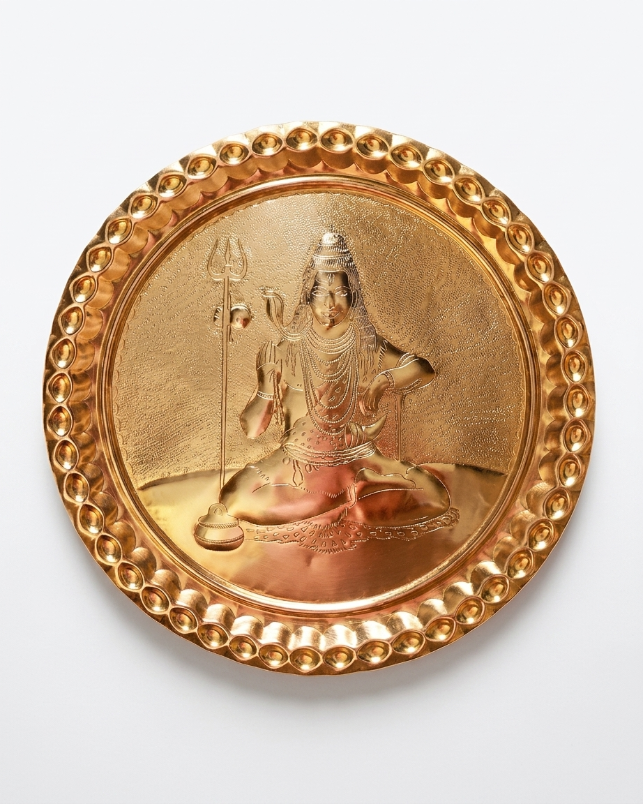 Chamba Thaal – Handcrafted Embossed Brass Art Plate