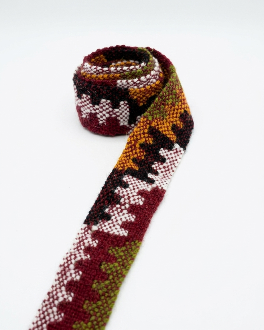 Kangu Design Kullu Patti – Handwoven Geometric Fabric Trim (2.5 cm)