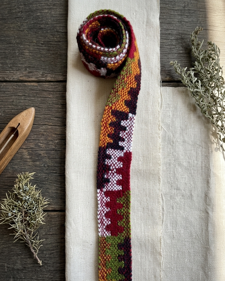 Kangu Design Kullu Patti – Handwoven Geometric Fabric Trim (2.5 cm)