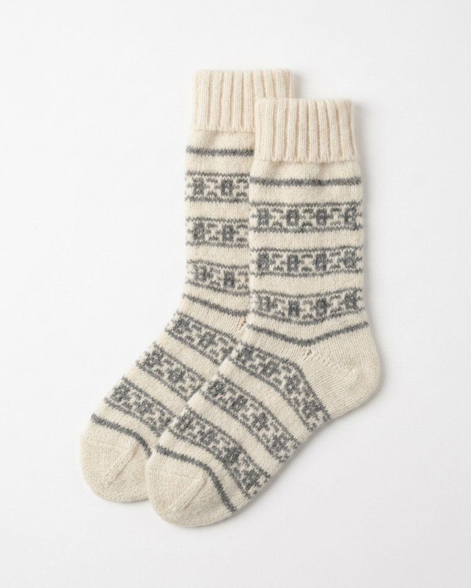 Pure Angora Wool Hand-Knitted Socks – Premium Winter Thermalwear