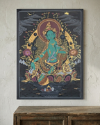 Green Tara Thangka Painting