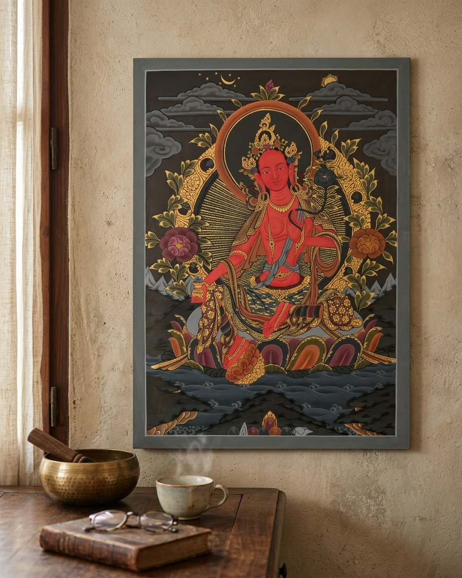 Red Tara Thangka Painting