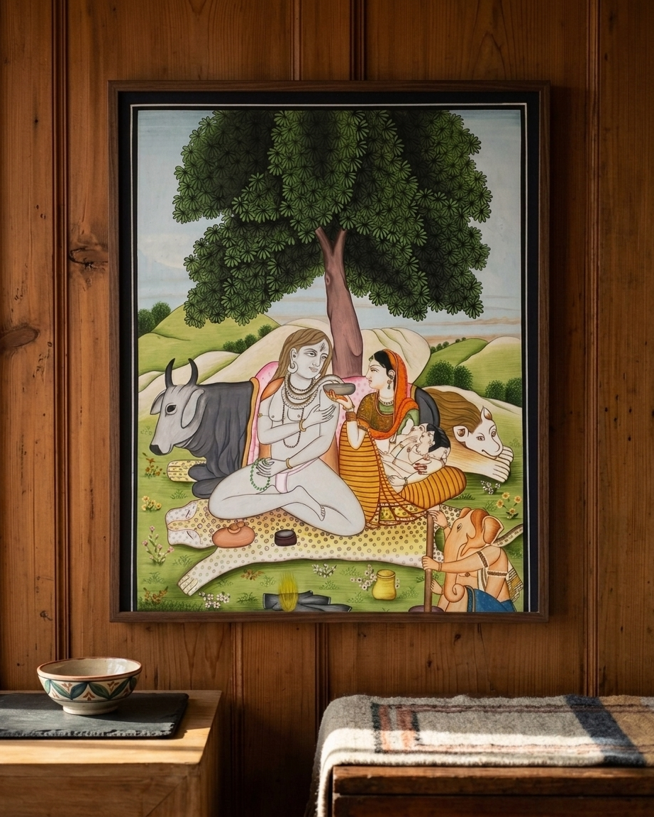 Parvati Offering Bhang to Shiva