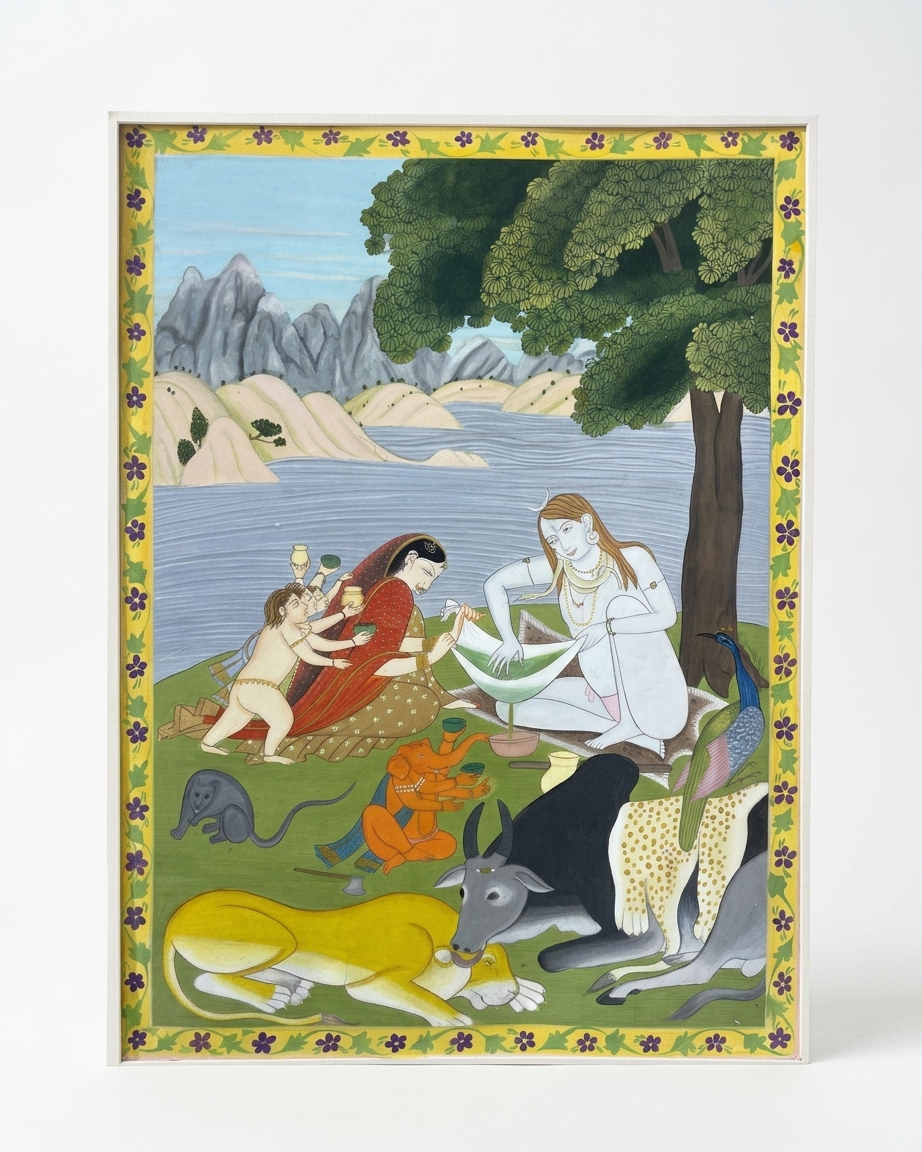Shiva and Parvati Filtering Bhang