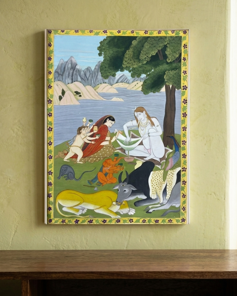 Shiva and Parvati Filtering Bhang