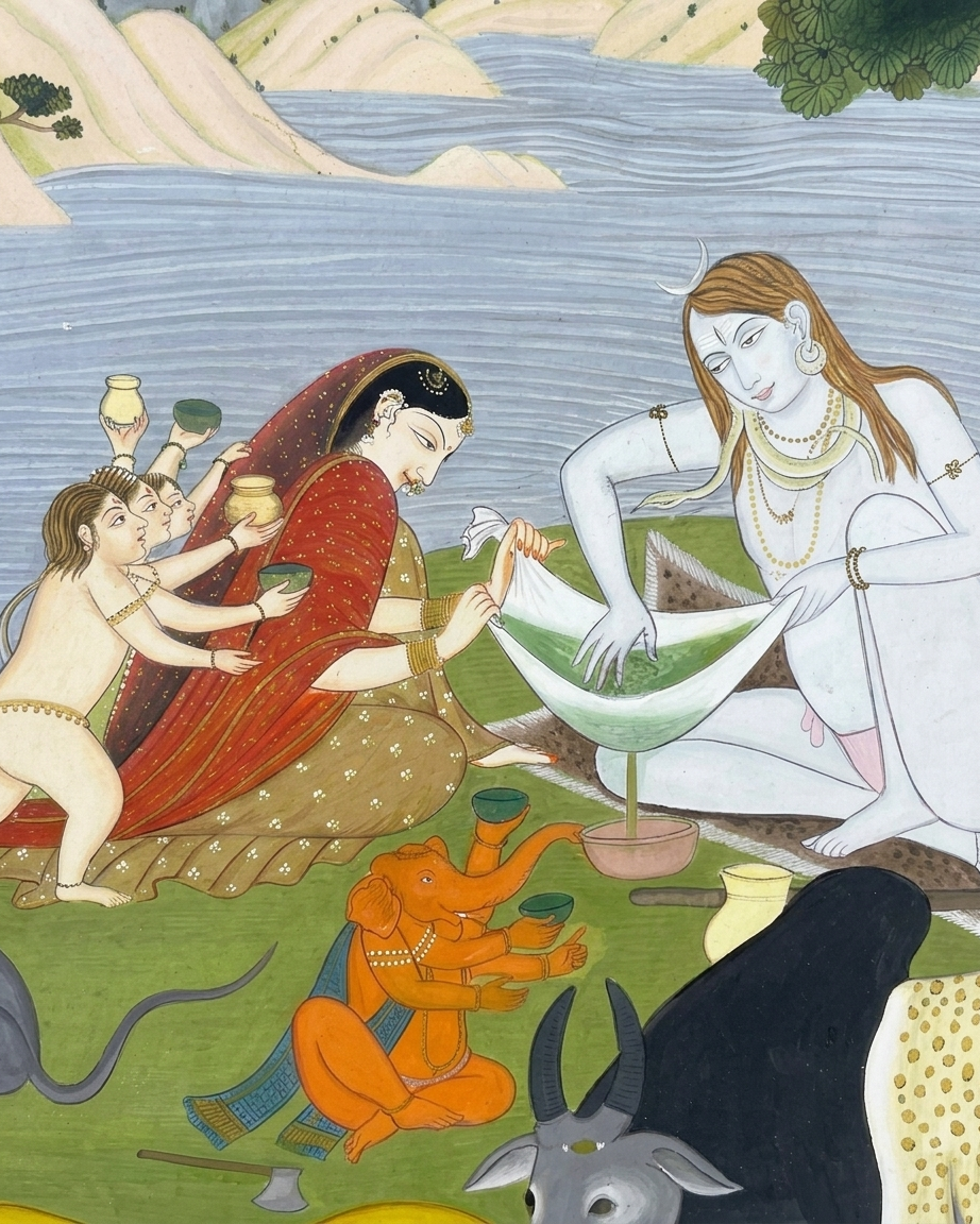 Shiva and Parvati Filtering Bhang