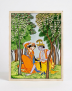 Krishna arranging the tresses of Radha
