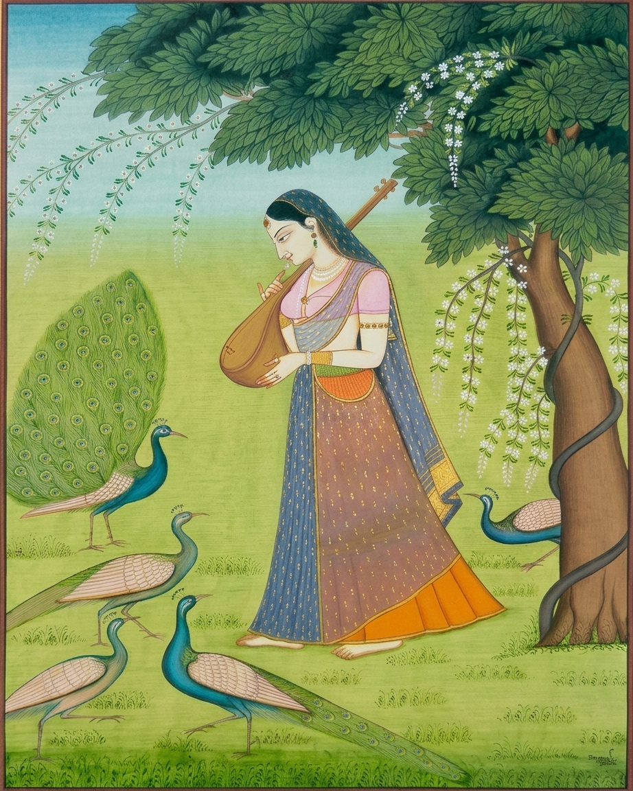 Woman Playing Tanpura