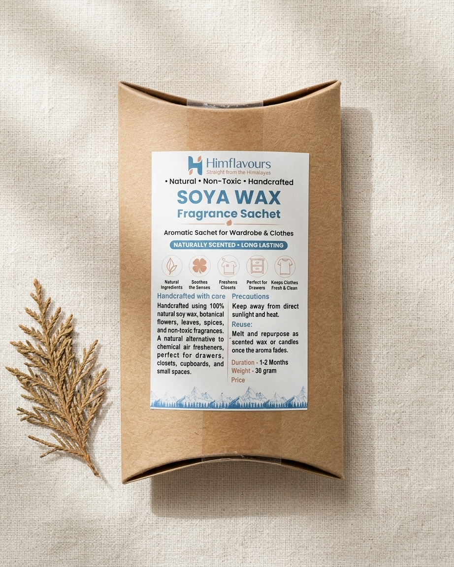 Himflavours Soya Wax Fragrance Sachet – Natural Himalayan Closet Freshener