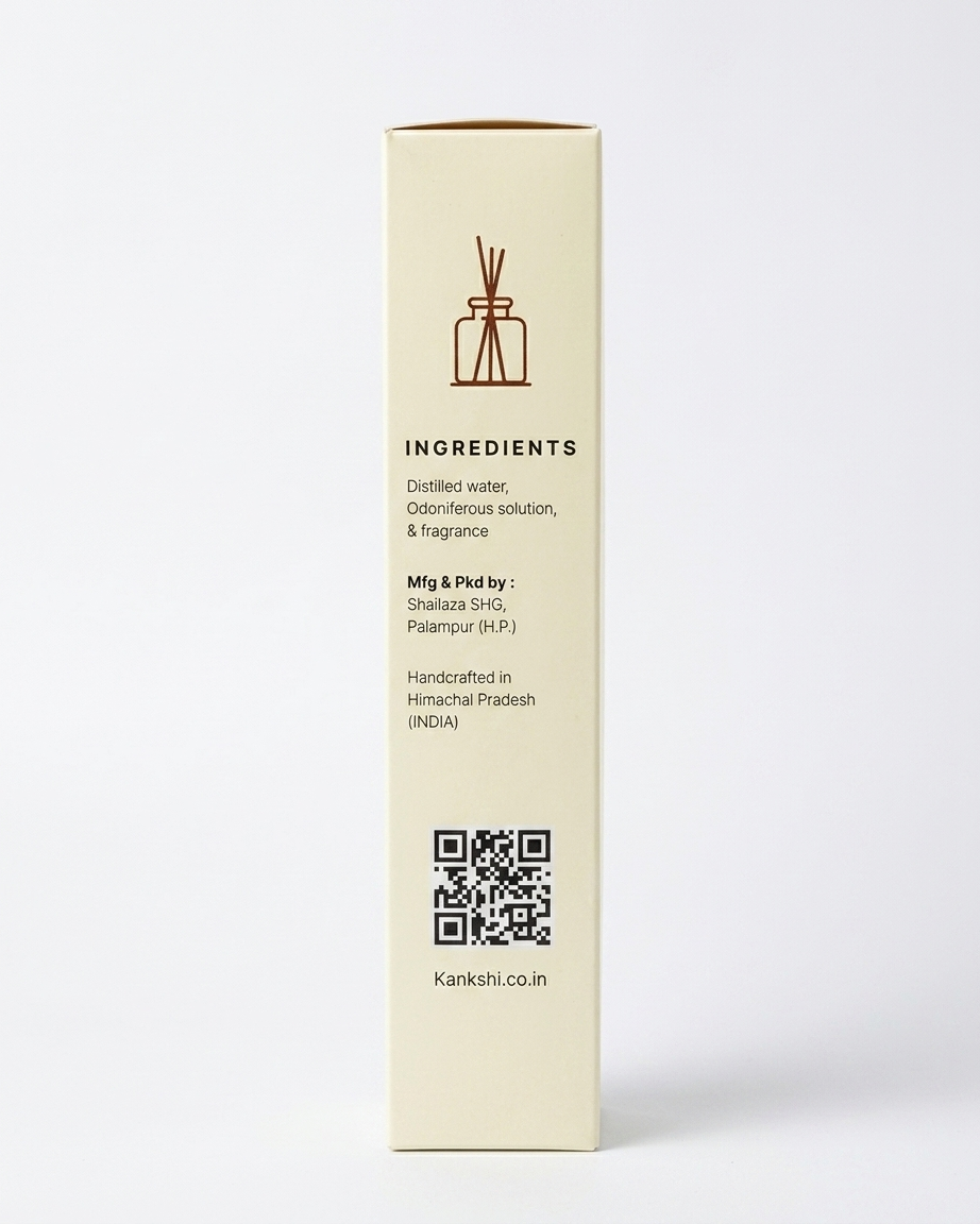 Kankshi Reed Diffuser 100ml – Premium Handcrafted Aroma for the Soul | Himalayan Fragrance from Palampur, Himachal Pradesh