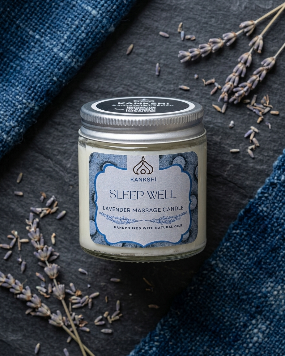 Kankshi Sleep Well Lavender Massage Candle – Handpoured Aromatherapy