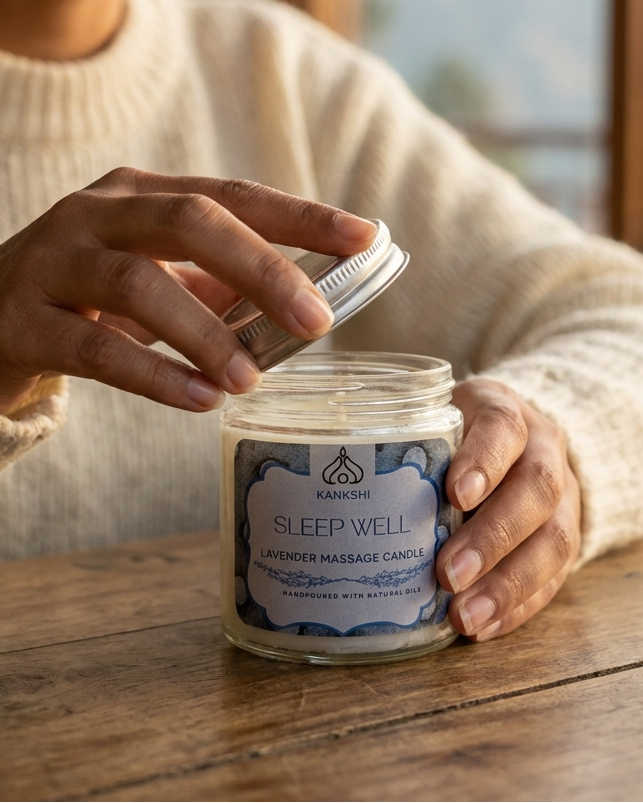 Kankshi Sleep Well Lavender Massage Candle – Handpoured Aromatherapy