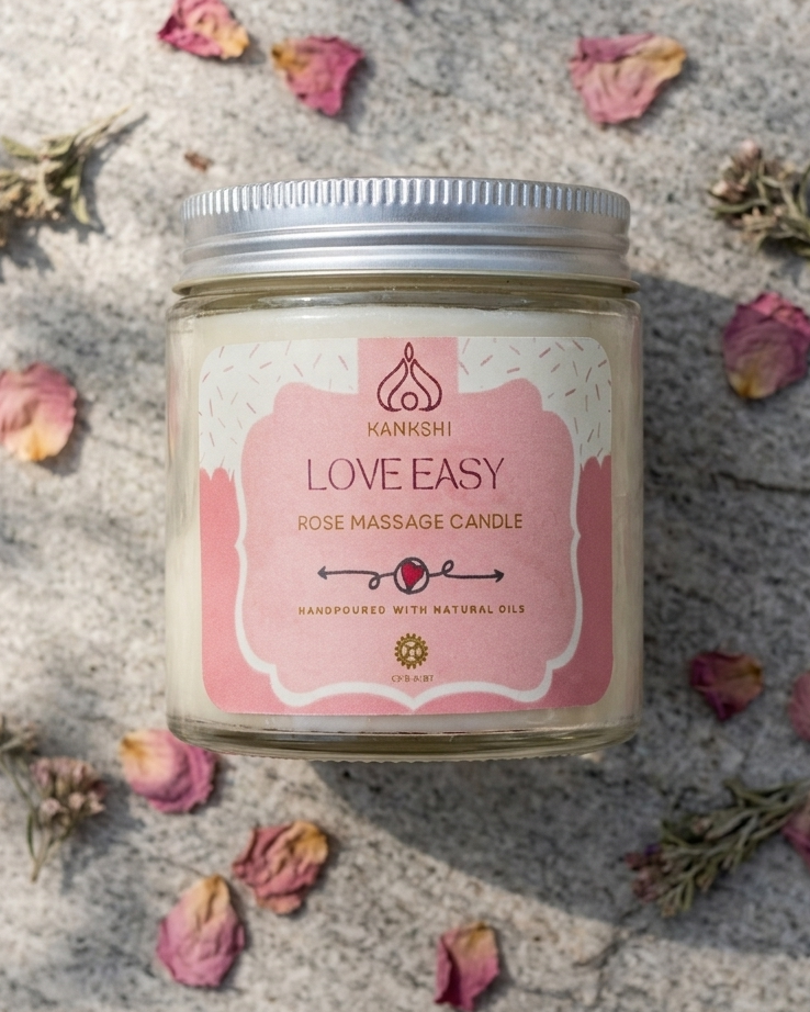Kankshi Love Easy Rose Massage Candle – Handpoured Aromatherapy
