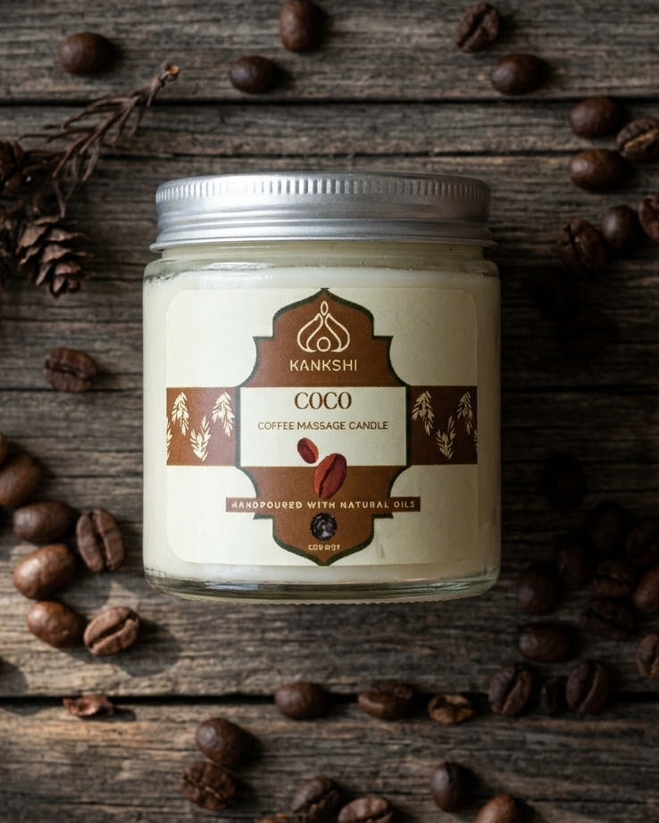 Kankshi Coco Coffee Massage Candle – Handpoured Natural Wellness