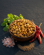 Close-up of golden-yellow Peela Rajmah beans grown at high altitude in Kinnaur