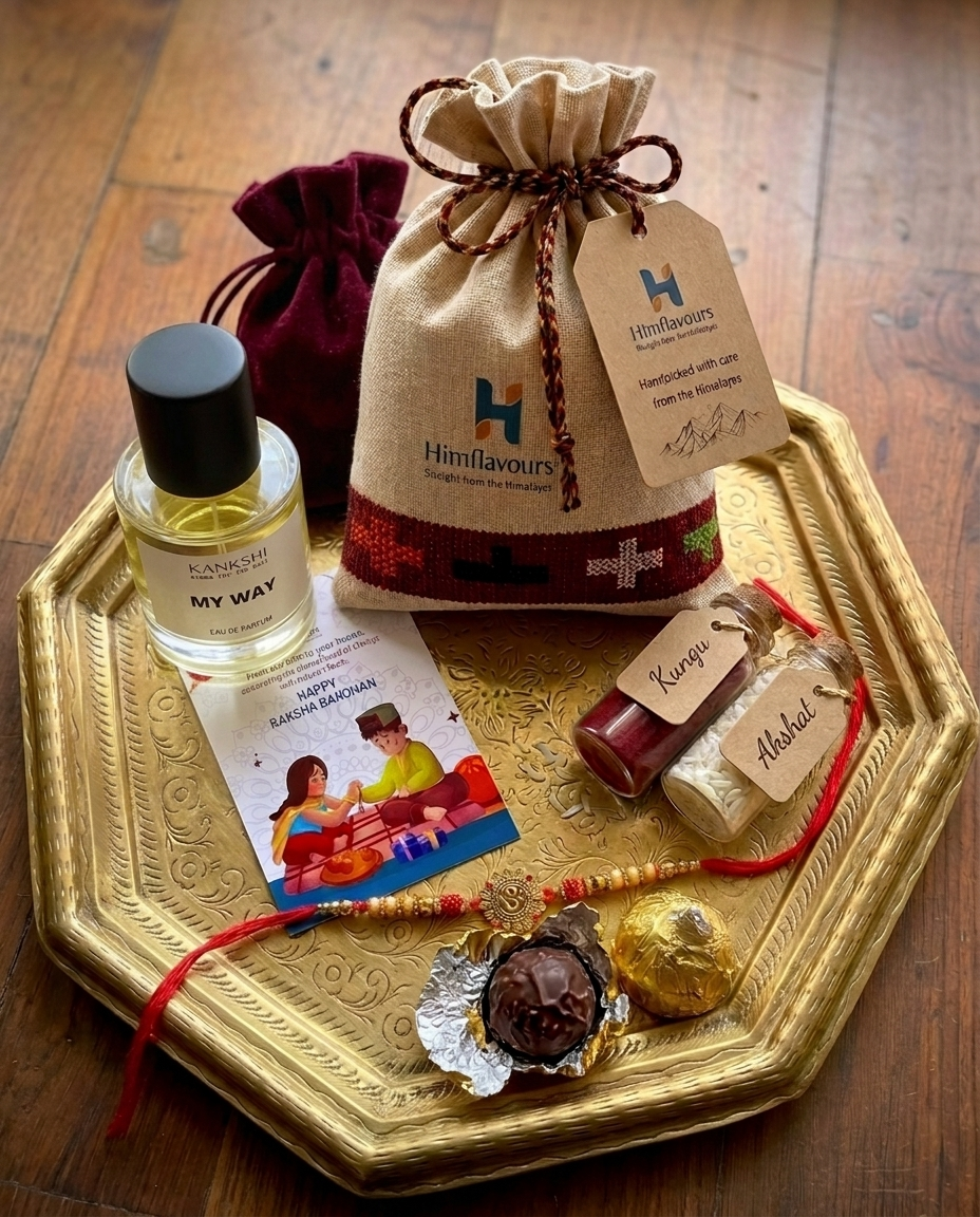 Pahadi Rakhi Potli – Handcrafted Rakhi Gift Set