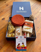 Himachali handloom Rakhi gift box with Kullu muffler, cap and rakhi