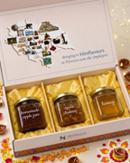 Himalayan jam, apple chutney and honey jars in a gift box