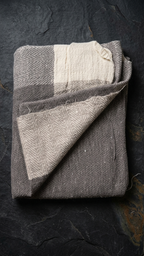 Angora wool stole draped